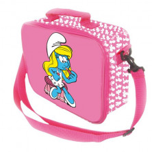 Imagen pitufos bolsa isotermo rosa 25x18x8cm