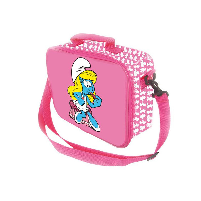 Imagen pitufos bolsa isotermo rosa 25x18x8cm