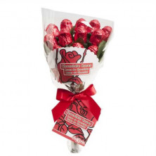 Imagen rosas chocolate ramo docena 60grs