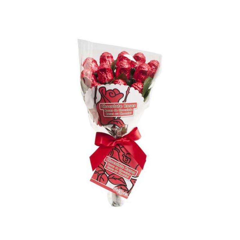 Imagen rosas chocolate ramo docena 60grs