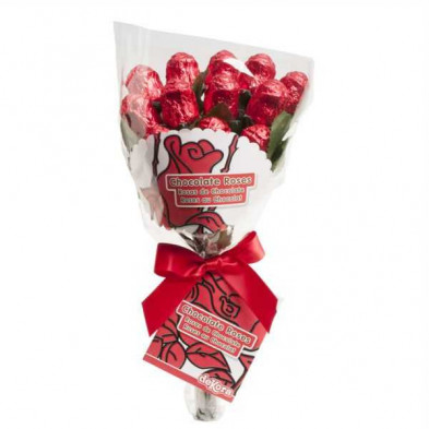 Imagen rosas chocolate ramo docena 60grs