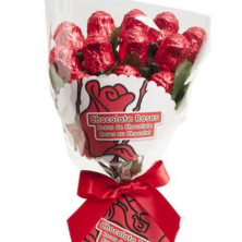 imagen 1 de rosas chocolate ramo docena 60grs