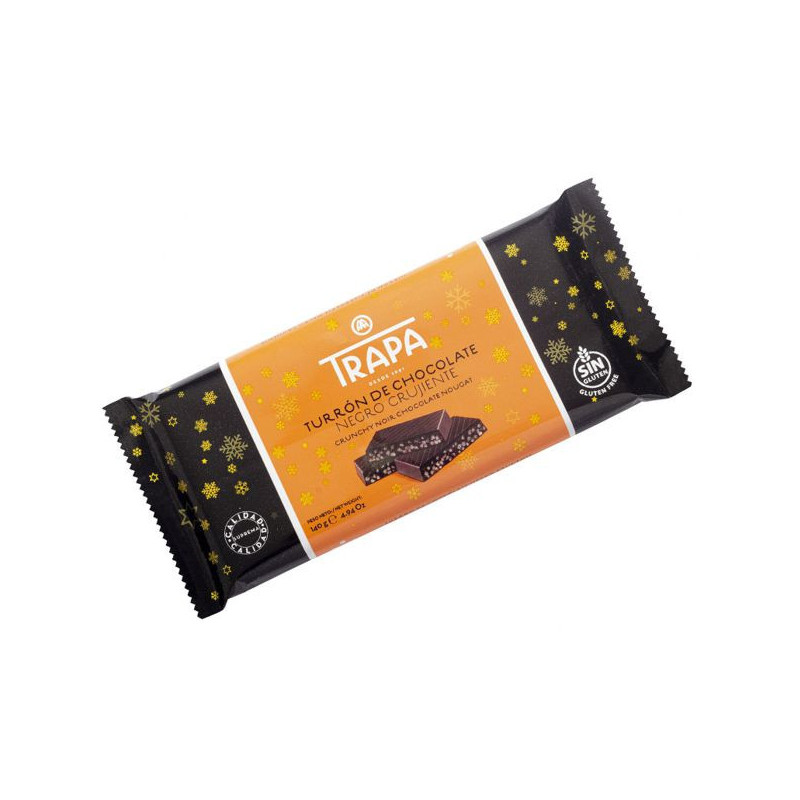 Imagen turron crujiente negro 140grs trapa