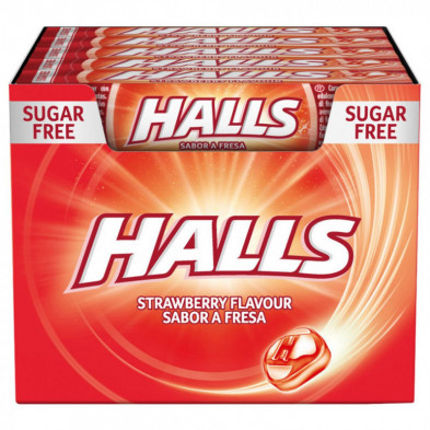 imagen 1 de halls fresa sin azucar 32g 20u