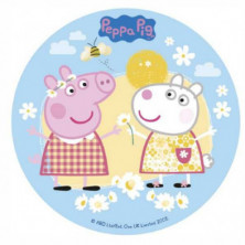 Imagen disco comestible peppa pig 16cm azul