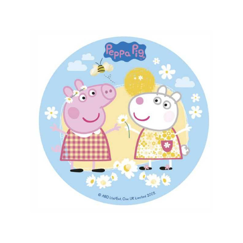 Imagen disco comestible peppa pig 16cm azul