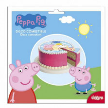 imagen 1 de disco comestible peppa pig 16cm azul