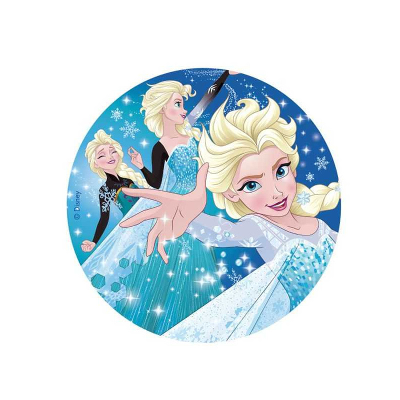 Imagen disco comestible frozen 16cm azul