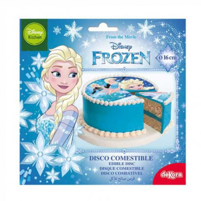 imagen 1 de disco comestible frozen 16cm azul