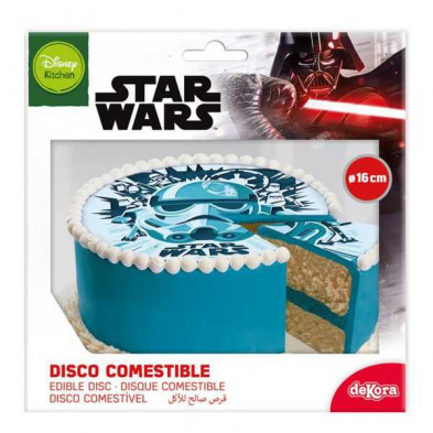 imagen 1 de disco comestible star wars 16cm azul