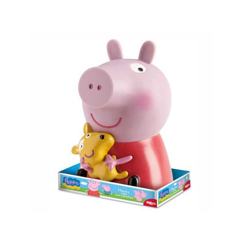 Imagen hucha peppa pig con piruletas 28grs Imagen hucha peppa pig con piruletas 28grs