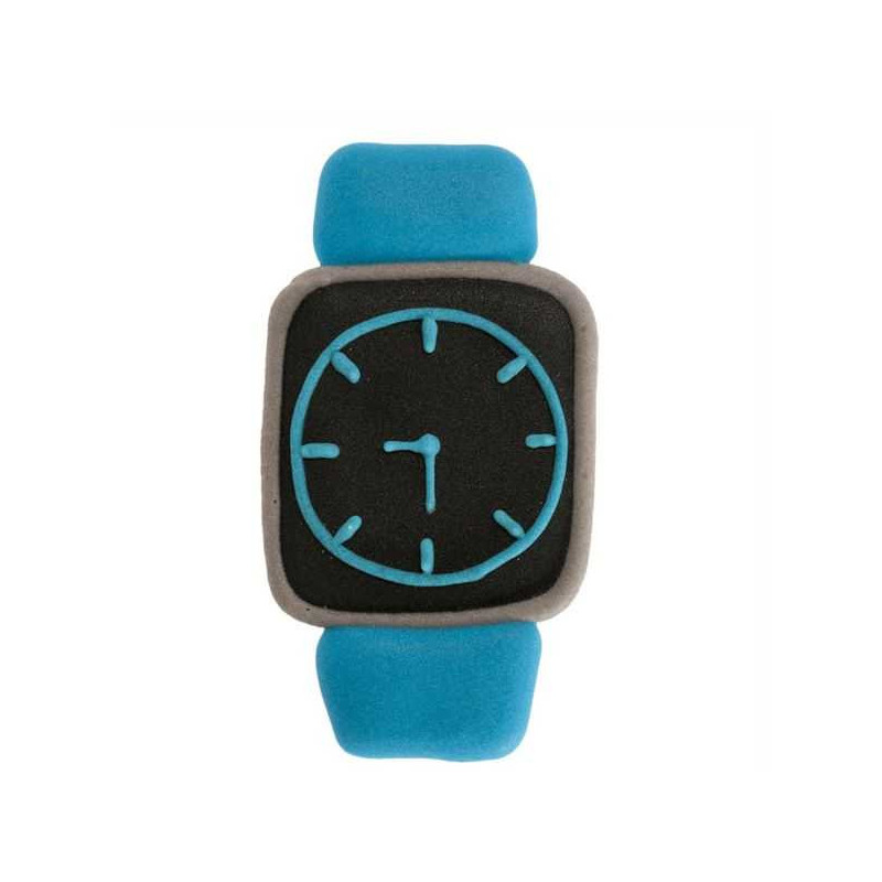 Imagen reloj 2d azúcar 6x4cm azul