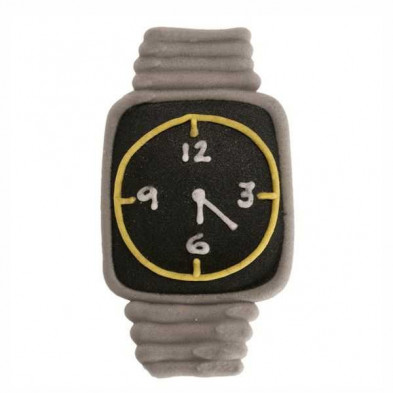 Imagen reloj 2d azúcar 6x4cm gris