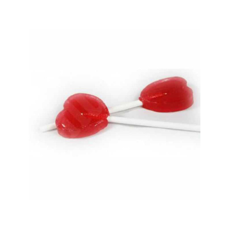 Imagen piruleta mini corazon cereza  5grs bolsa 100 u