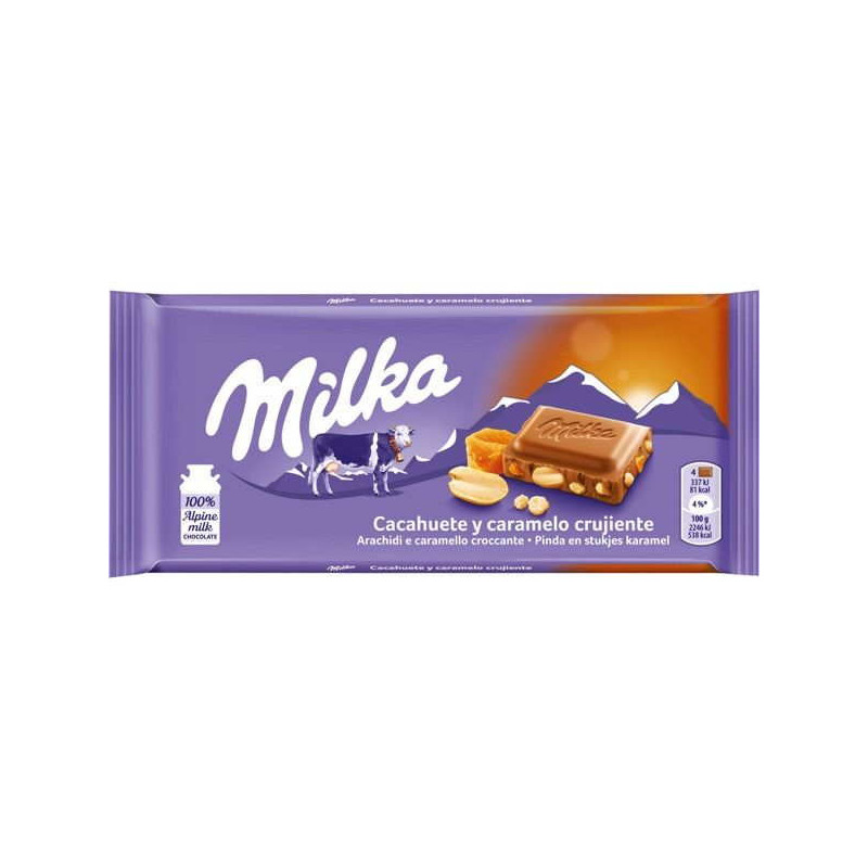 Imagen milka cacahuete y caramelo 90gr