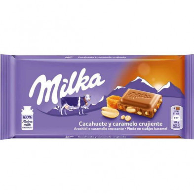 Imagen milka cacahuete y caramelo 90gr Imagen milka cacahuete y caramelo 90gr