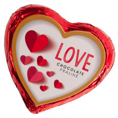 Imagen corazón chocolate praliné 25grs love Imagen corazón chocolate praliné 25grs love