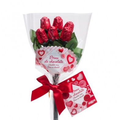 Imagen rosas chocolate ramo media docena 30grs