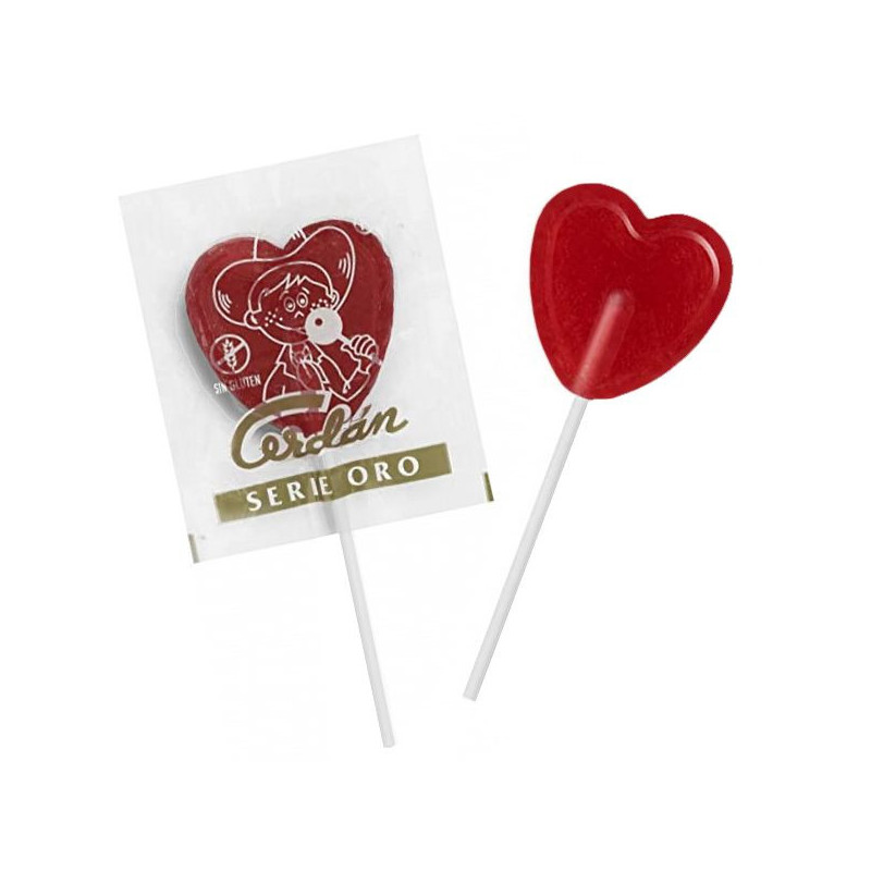 Imagen piruleta corazon 11grs serie oro 110 piezas