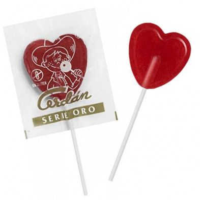 Imagen piruleta corazon 11grs serie oro 110 piezas