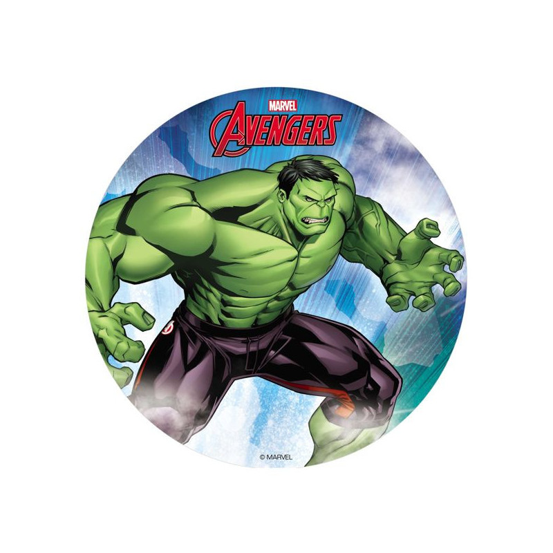 Imagen disco oblea tarta hulk 20cm