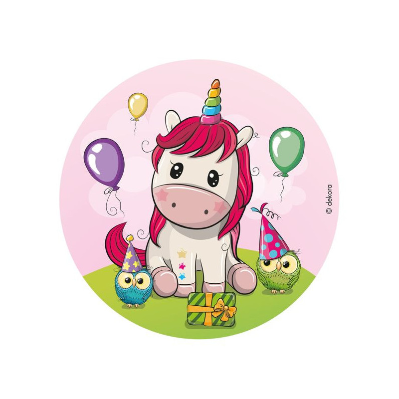 Imagen disco oblea tarta unicornio baby 20cm