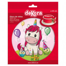 imagen 1 de disco oblea tarta unicornio baby 20cm