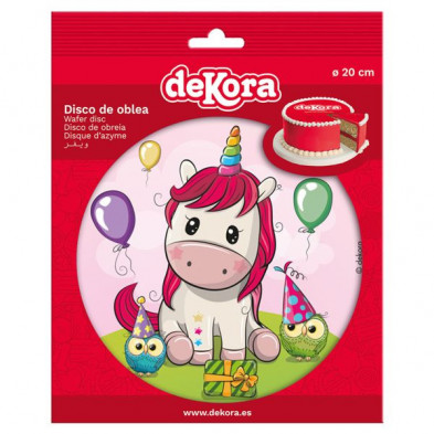 imagen 1 de disco oblea tarta unicornio baby 20cm