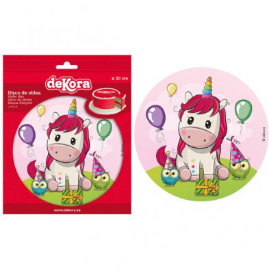 imagen 3 de disco oblea tarta unicornio baby 20cm