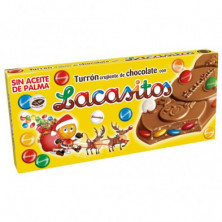 Imagen turrón de chocolate con leche con lacasitos 215grs