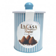 Imagen lata trufas al cacao puro 100grs azul