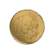 Imagen monedas 1euro 28mm chocolate con leche 300unidades