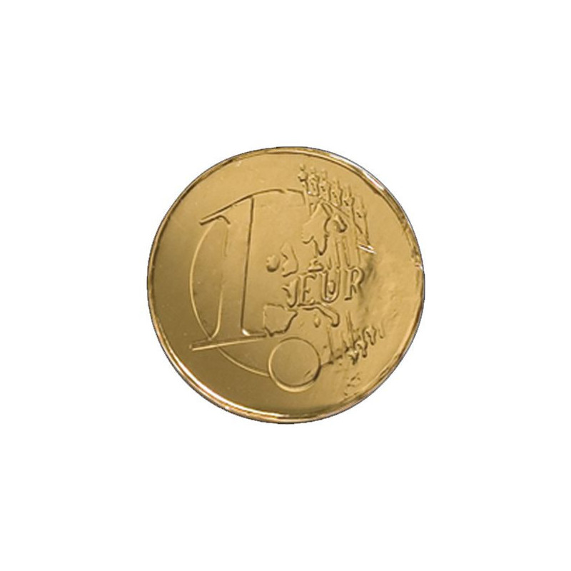 Imagen monedas 1euro 28mm chocolate con leche 300unidades