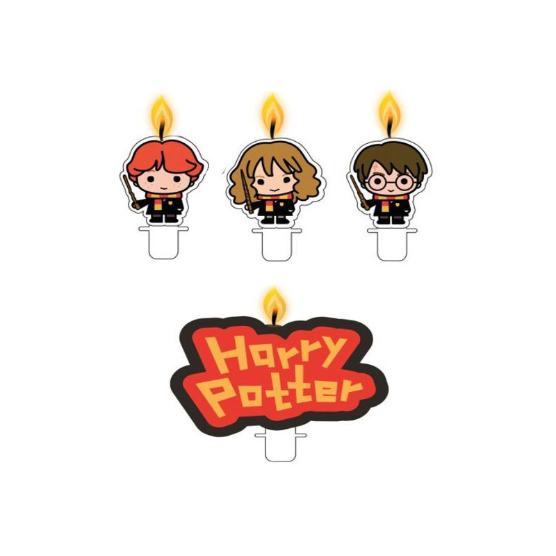 Imagen pack 4 velas harry potter personajes principales