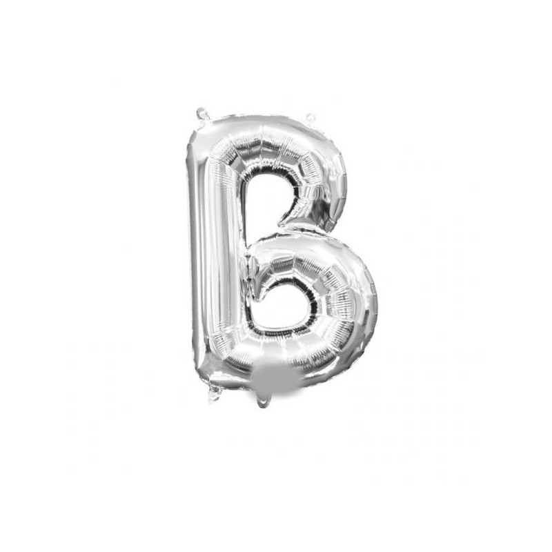 Imagen globos mini auto-inflable letra b plata alto 40cm