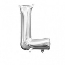 Imagen globos mini auto-inflable letra l plata alto 40cm