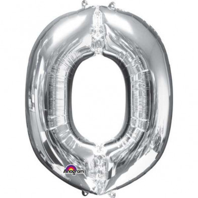 Imagen globos mini auto-inflable letra o plata alto 40cm