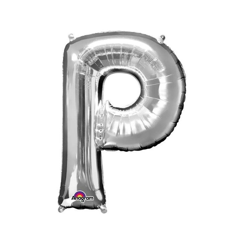Imagen globos mini auto-inflable letra p plata alto 40cm Imagen globos mini auto-inflable letra p plata alto 40cm