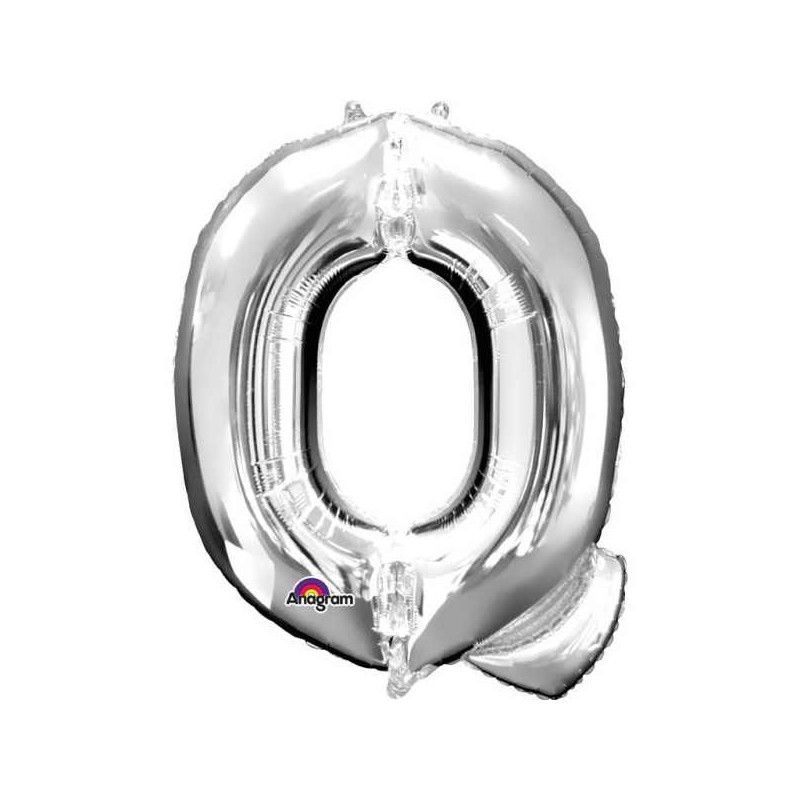 Imagen globos mini auto-inflable letra q plata alto 40cm