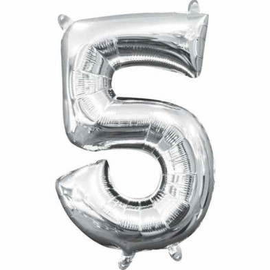 Imagen globos 35 forma nº5 plata empaquetado(altura:86) Imagen globos 35 forma nº5 plata empaquetado(altura:86)