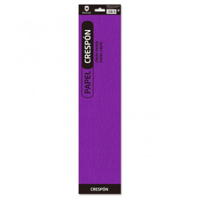Imagen blíster 4 hojas papel crespón morado 50x250cm Imagen blíster 4 hojas papel crespón morado 50x250cm