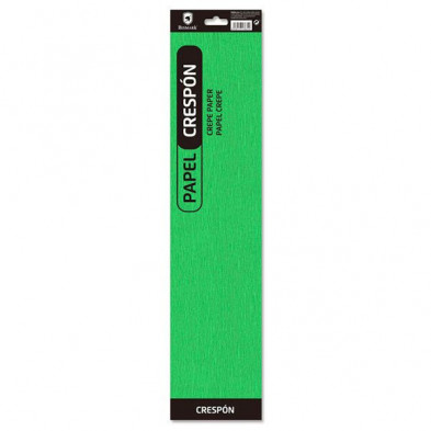 Imagen blíster 4 hojas papel crespón verde 50x250cm Imagen blíster 4 hojas papel crespón verde 50x250cm