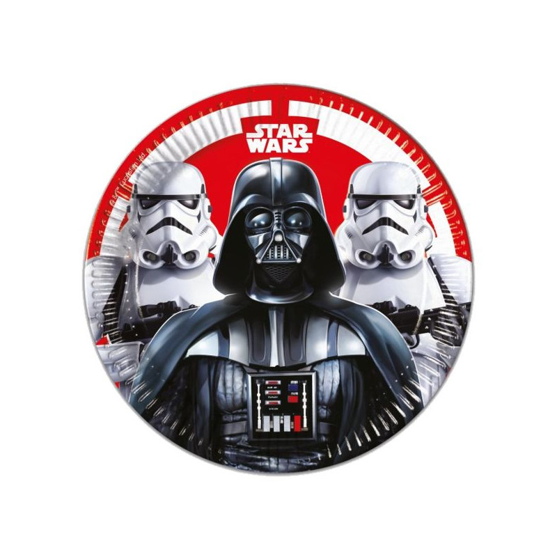 Imagen pack 8 platos papel star wars darth vader 23cm