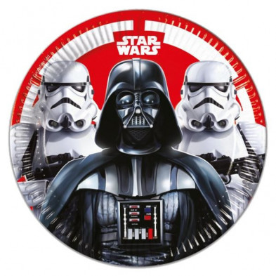 Imagen pack 8 platos papel star wars darth vader 23cm