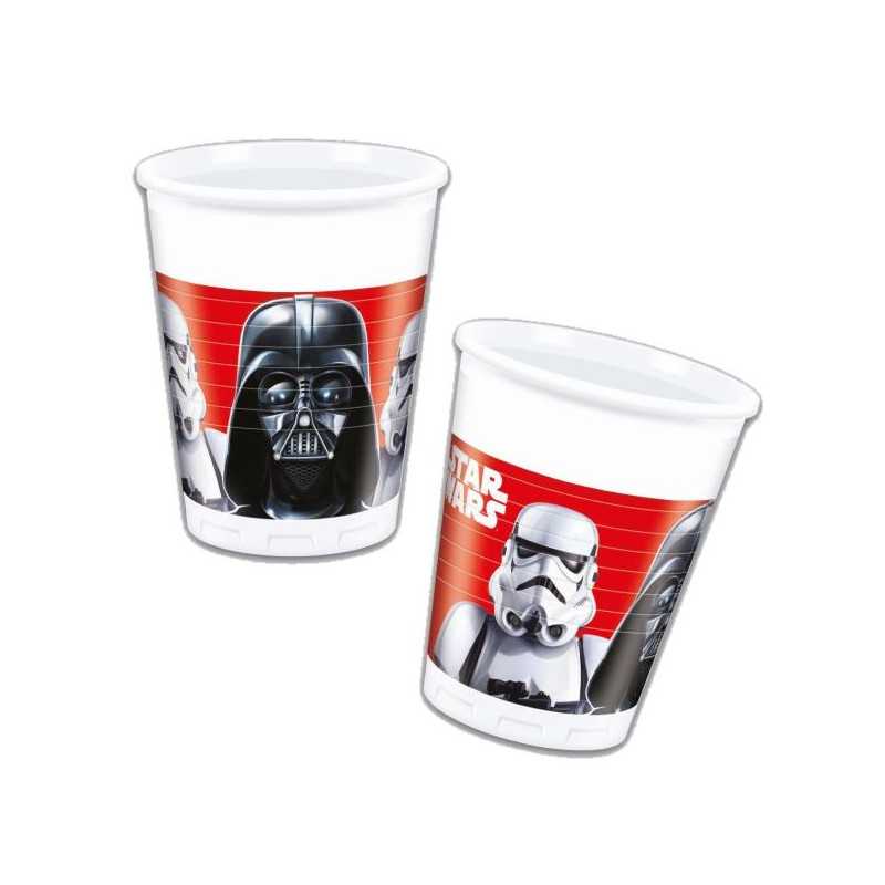 Imagen pack 8 vasos de plástico star wars darth vader