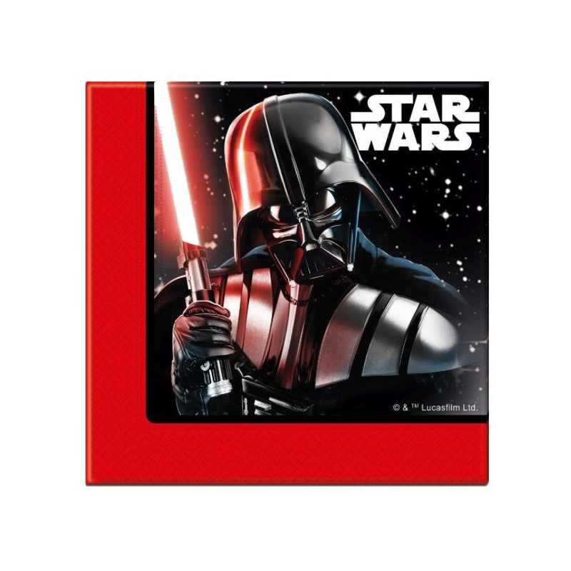 Imagen pack 20 servilletas star wars darth vader 33x33cm