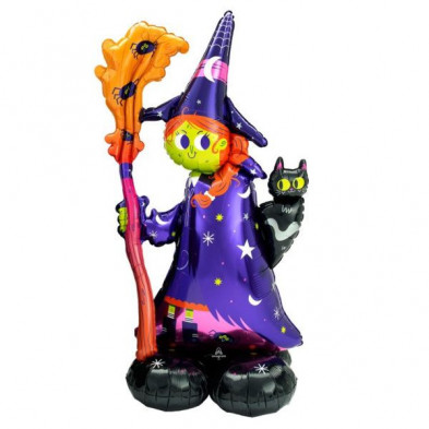 Imagen globo foil gigante bruja 60x139cm Imagen globo foil gigante bruja 60x139cm