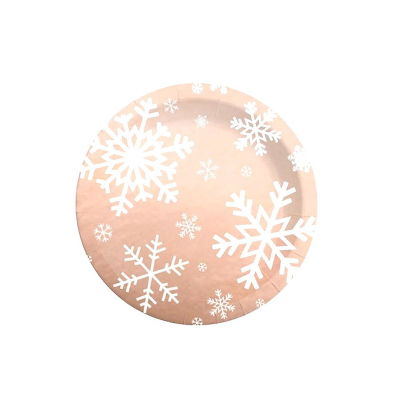 Imagen plato redondo cartón ø23cm rosa oro metalic 6u Imagen plato redondo cartón ø23cm rosa oro metalic 6u