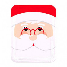 Imagen bandeja rectangular cartón 22x28cm santa claus 1u