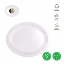 Imagen bandeja oval premium blanca 31x24